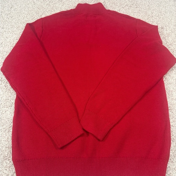 Bright nautical red chaps quarter zip elbow padded sweater men’s medium - Picture 7 of 9